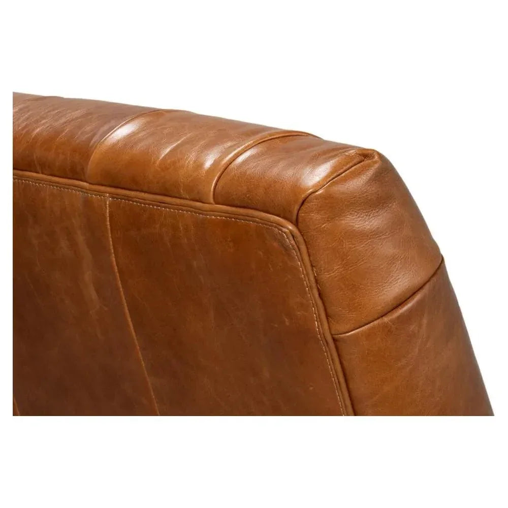 Dawson With Trim Cuba Brown Leather Chair - LOOMLAN - Sarreid - Accent Chairs