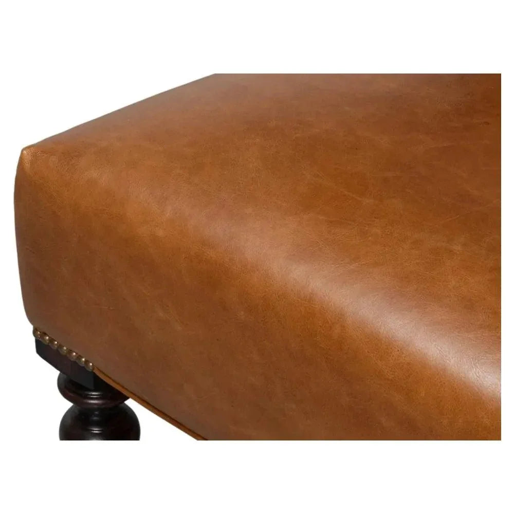 Dawson With Trim Cuba Brown Leather Chair - LOOMLAN - Sarreid - Accent Chairs