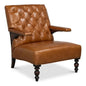 Dawson With Trim Cuba Brown Leather Chair - LOOMLAN - Sarreid - Accent Chairs