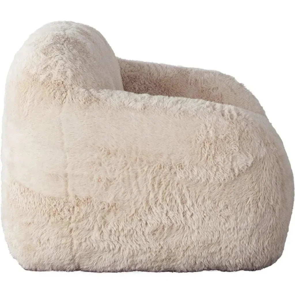 Dawson Yak Sand Natural Faux Fur Accent Chair - LOOMLAN - Diamond Sofa - Club Chairs