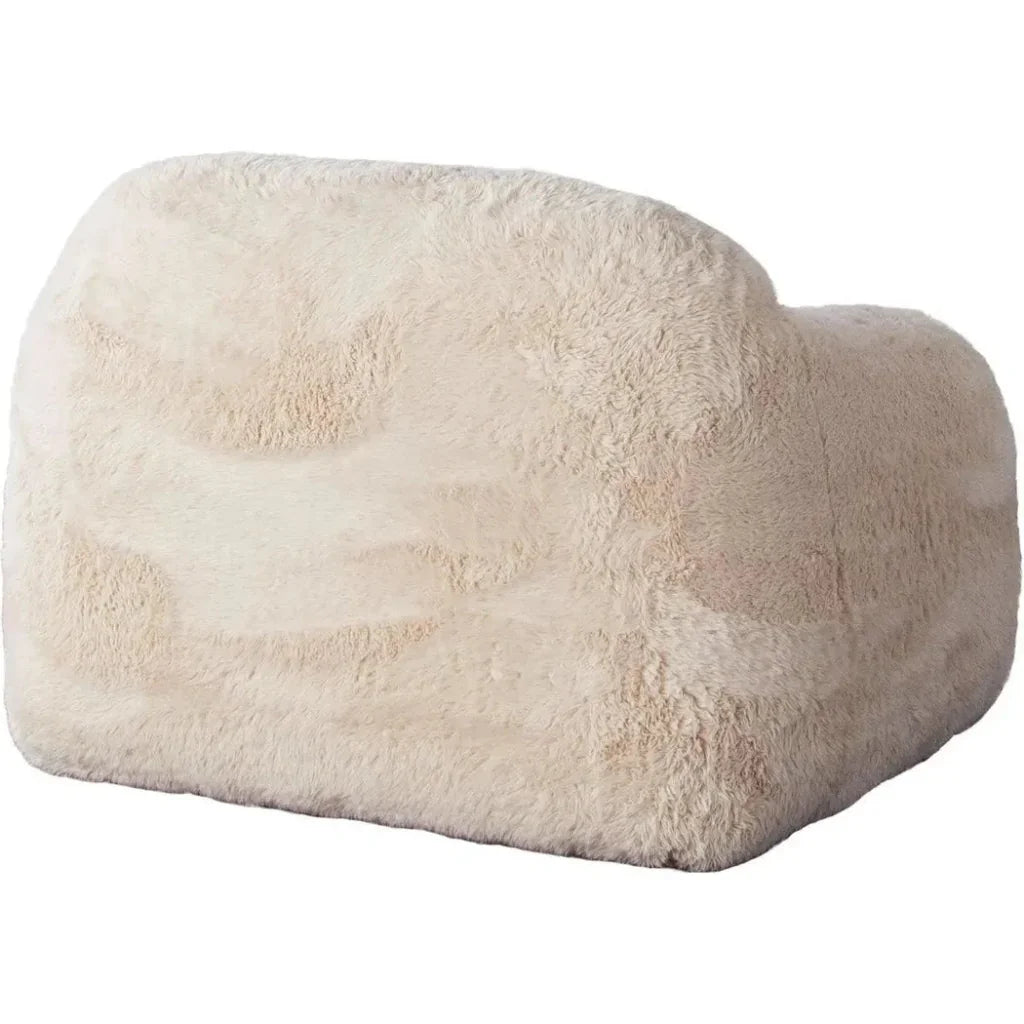 Dawson Yak Sand Natural Faux Fur Accent Chair - LOOMLAN - Diamond Sofa - Club Chairs