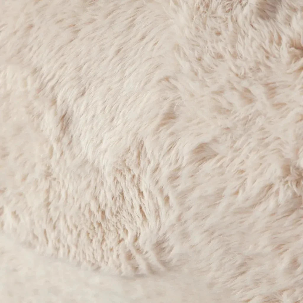 Dawson Yak Sand Natural Faux Fur Accent Chair - LOOMLAN - Diamond Sofa - Club Chairs