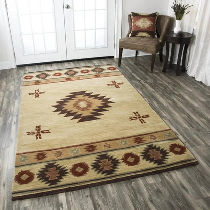 Daxy Khaki Round Area Rugs For Dining Room - LOOMLAN - LOOMLAN - Area Rugs