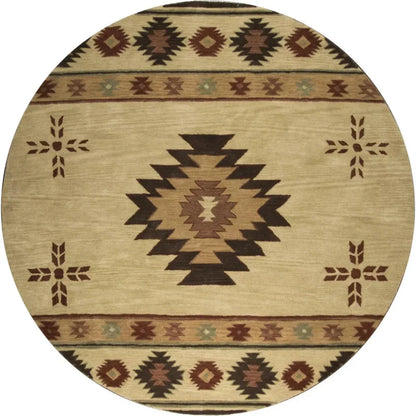 Daxy Khaki Round Area Rugs For Dining Room - LOOMLAN - LOOMLAN - Area Rugs