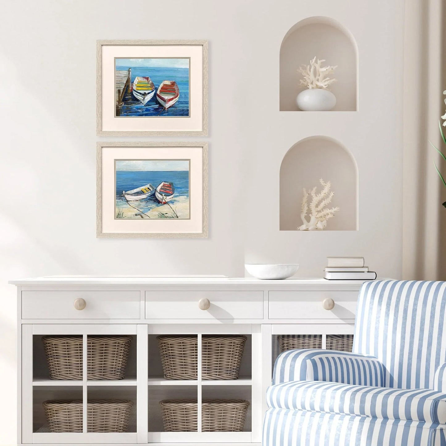 Day of Fishing Blue Framed Wall Art 2PC