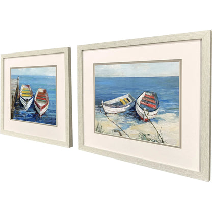 Day of Fishing Blue Framed Wall Art 2PC