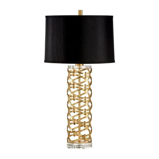 Dazzling Geomettric Patterned Gold Table Lamp - LOOMLAN - Wildwood - Table Lamps