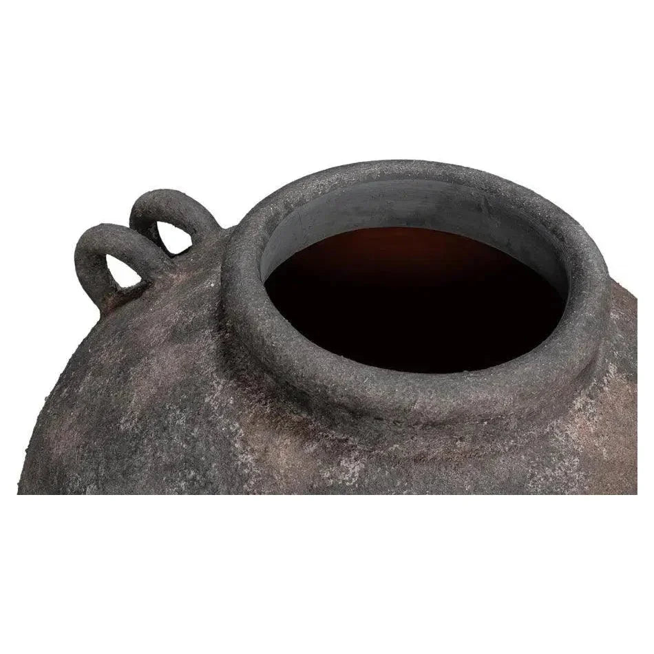 De Velde Pottery Grey Decorative Pot - LOOMLAN - Sarreid - Outdoor Accessories