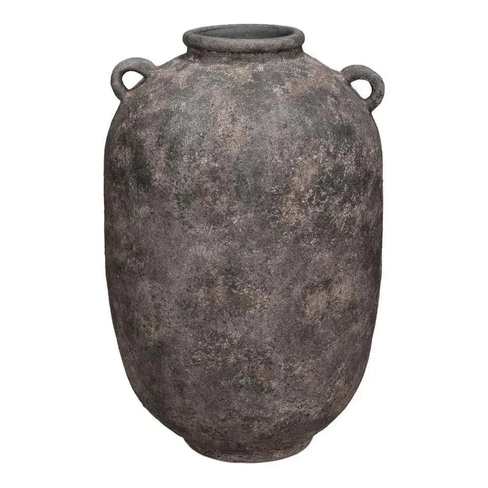 De Velde Pottery Grey Decorative Pot - LOOMLAN - Sarreid - Outdoor Accessories