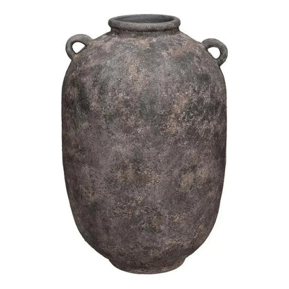 De Velde Pottery Grey Decorative Pot - LOOMLAN - Sarreid - Outdoor Accessories