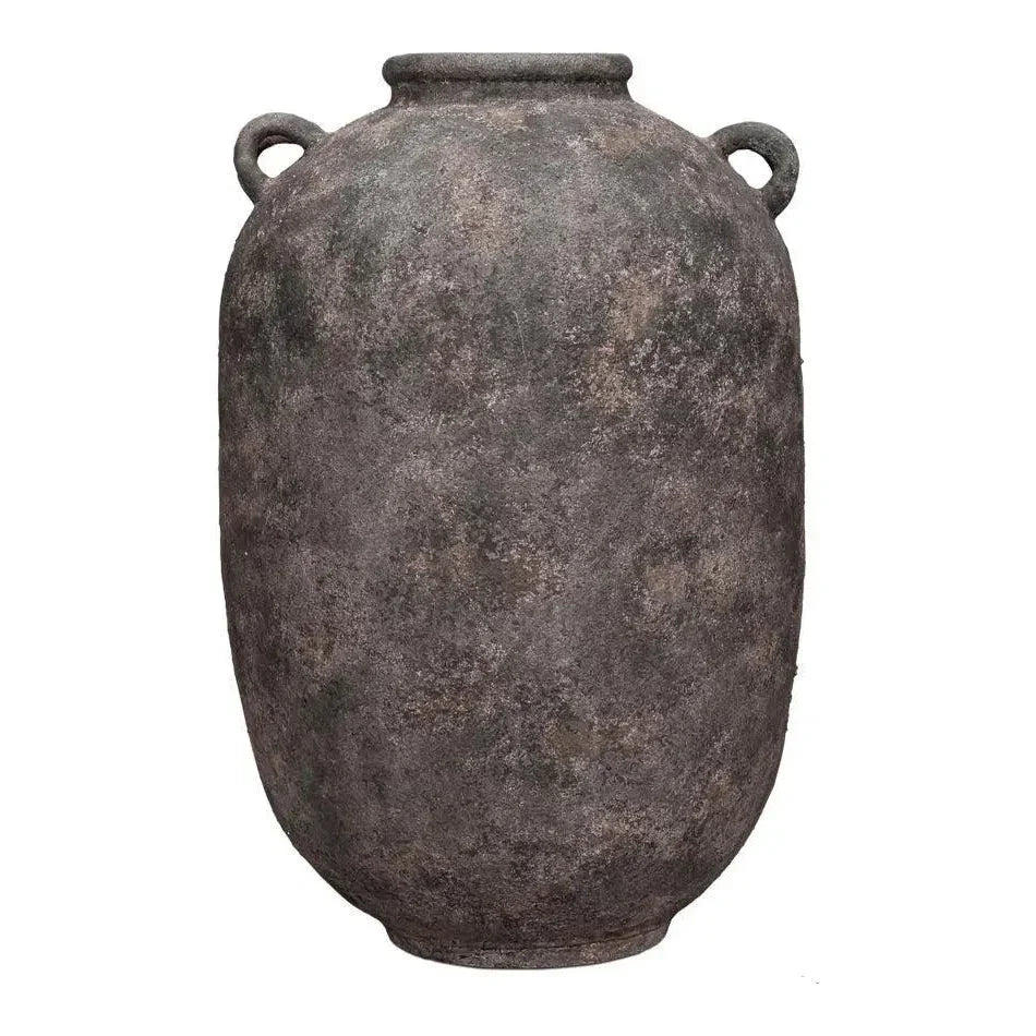 De Velde Pottery Grey Decorative Pot - LOOMLAN - Sarreid - Outdoor Accessories