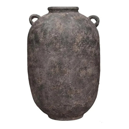 De Velde Pottery Grey Decorative Pot - LOOMLAN - Sarreid - Outdoor Accessories