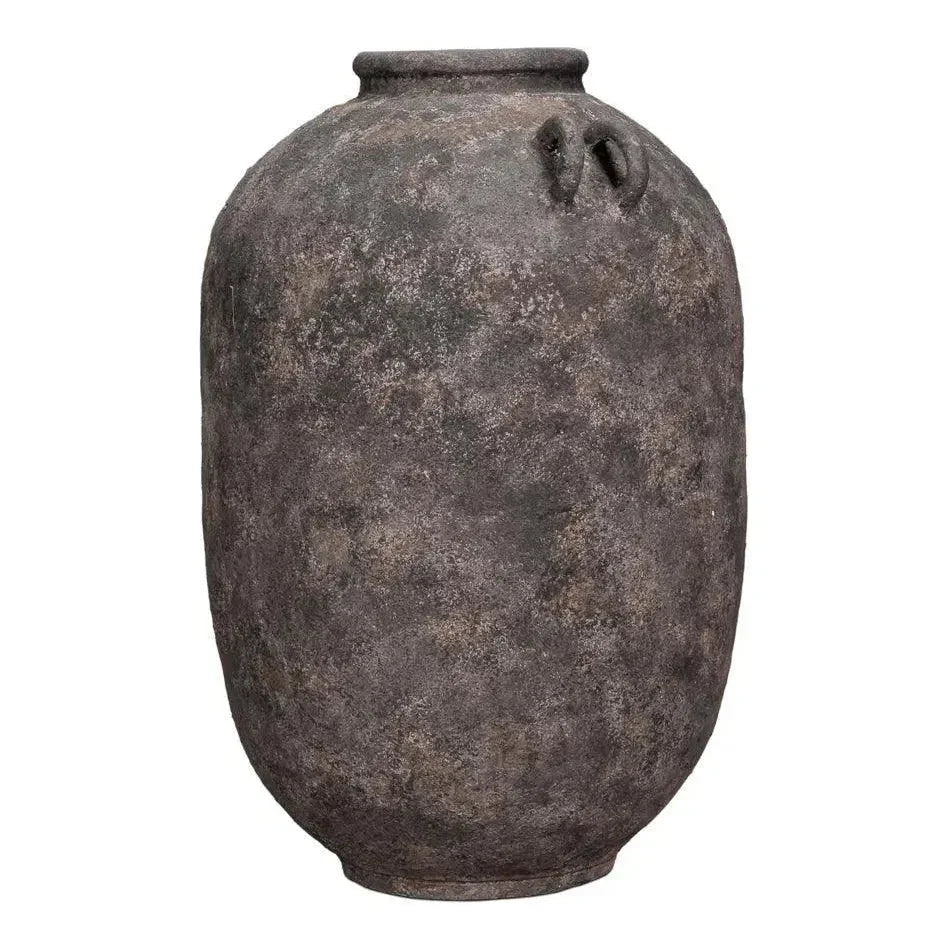 De Velde Pottery Grey Decorative Pot - LOOMLAN - Sarreid - Outdoor Accessories