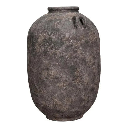 De Velde Pottery Grey Decorative Pot - LOOMLAN - Sarreid - Outdoor Accessories