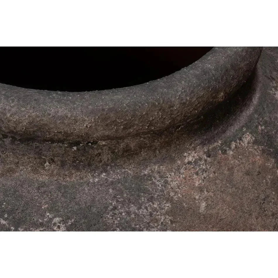 De Velde Pottery Grey Decorative Pot - LOOMLAN - Sarreid - Outdoor Accessories