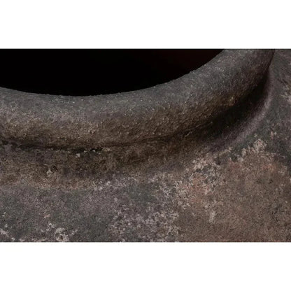 De Velde Pottery Grey Decorative Pot - LOOMLAN - Sarreid - Outdoor Accessories