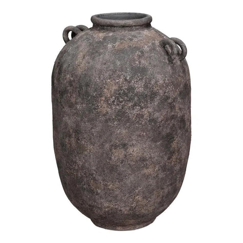 De Velde Pottery Grey Decorative Pot - LOOMLAN - Sarreid - Outdoor Accessories