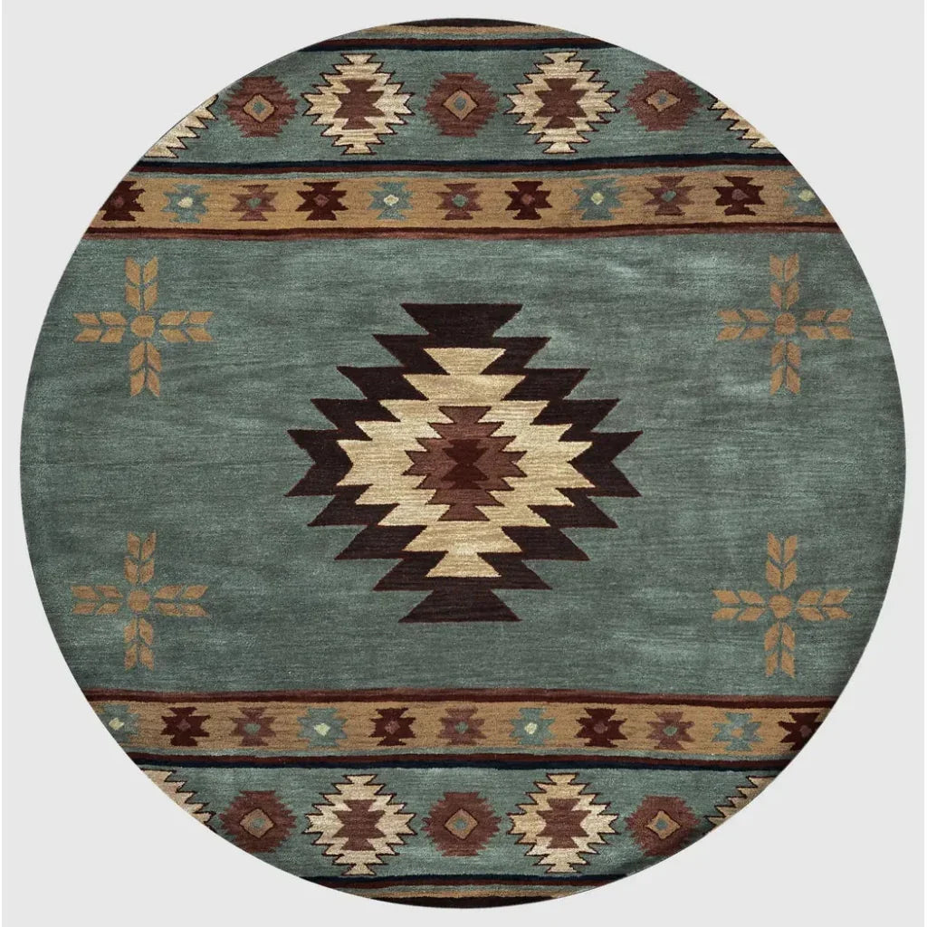 Deal Gray Blue Round Area Rugs For Dining Room - LOOMLAN - LOOMLAN - Area Rugs