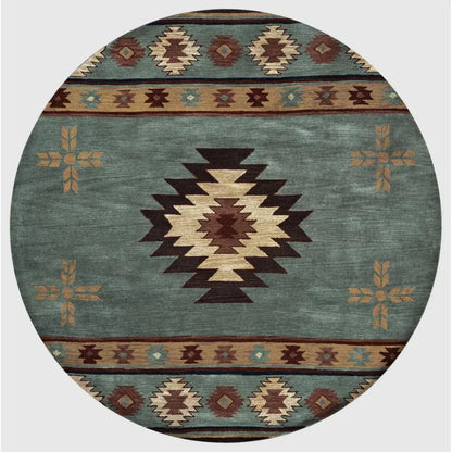 Deal Gray Blue Round Area Rugs For Dining Room - LOOMLAN - LOOMLAN - Area Rugs