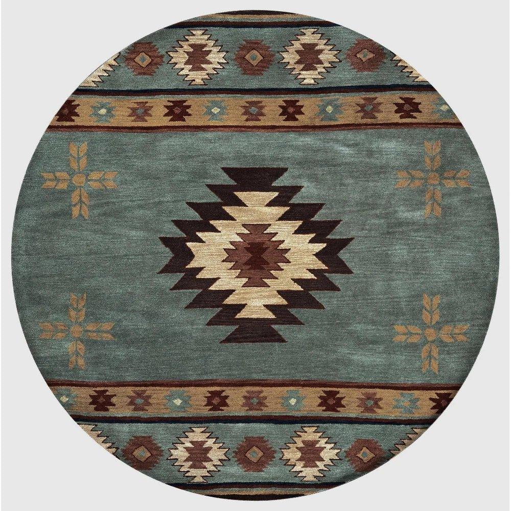 Deal Gray Blue Round Area Rugs For Dining Room - LOOMLAN - LOOMLAN - Area Rugs