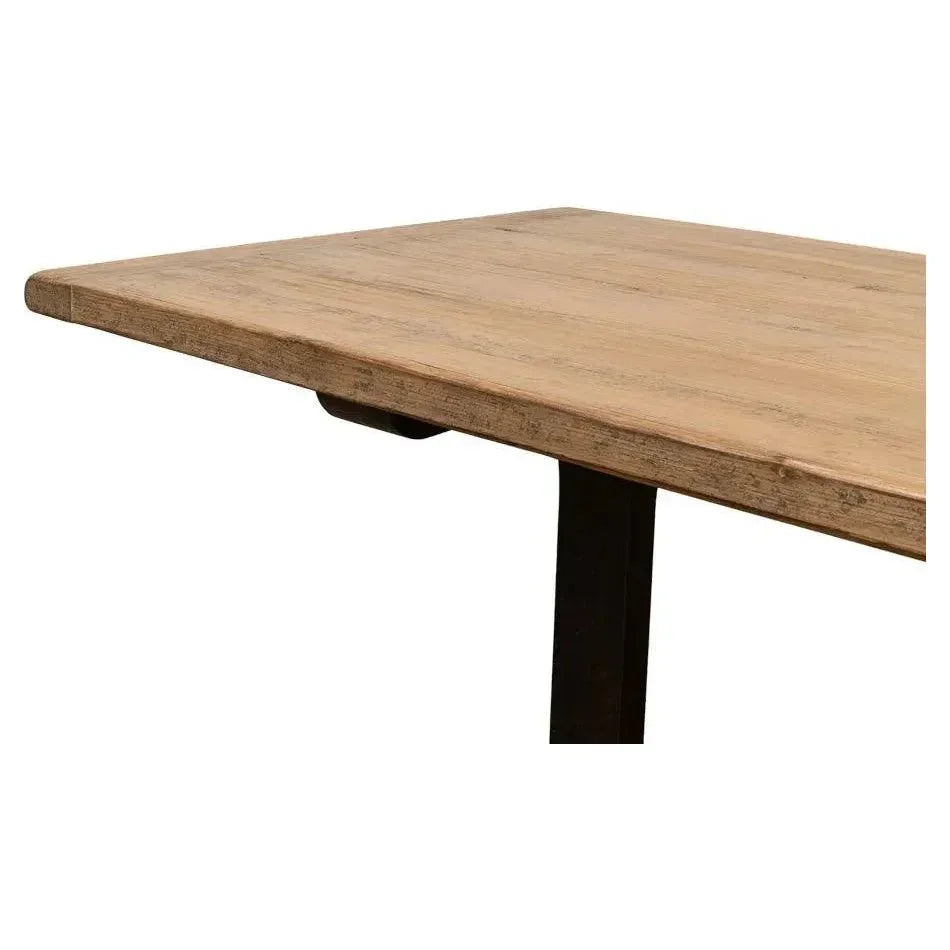 Decan Dining Table With Iron Base-Dining Tables-Sarreid-LOOMLAN