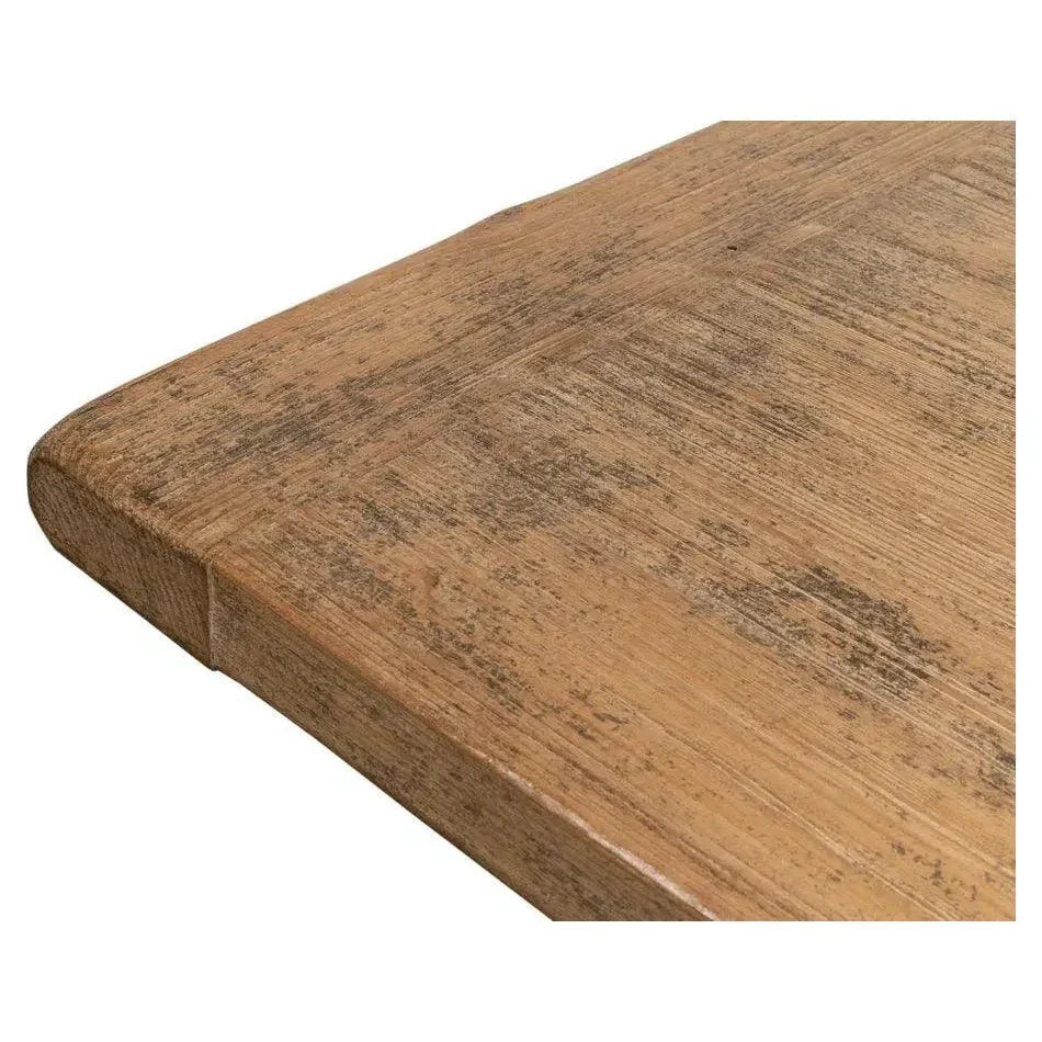 Decan Dining Table With Iron Base-Dining Tables-Sarreid-LOOMLAN