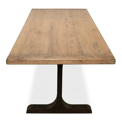 Decan Dining Table With Iron Base-Dining Tables-Sarreid-LOOMLAN