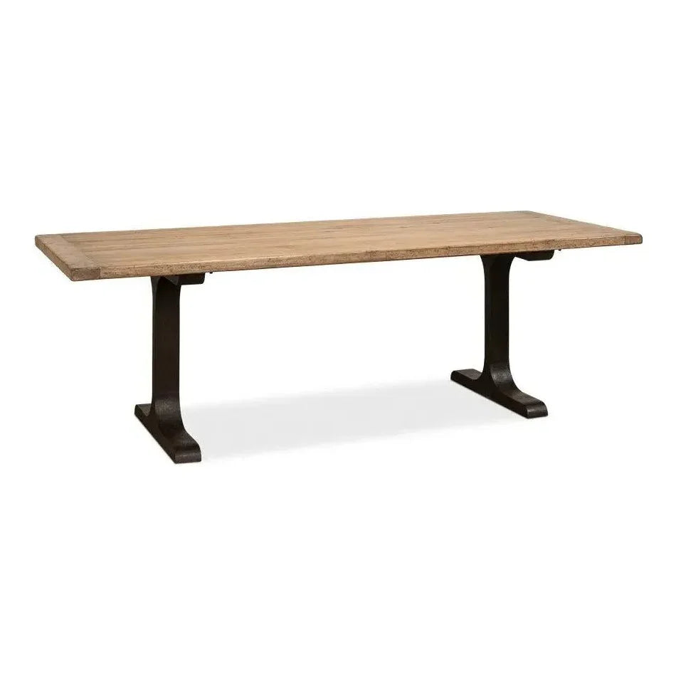 Decan Dining Table With Iron Base-Dining Tables-Sarreid-LOOMLAN