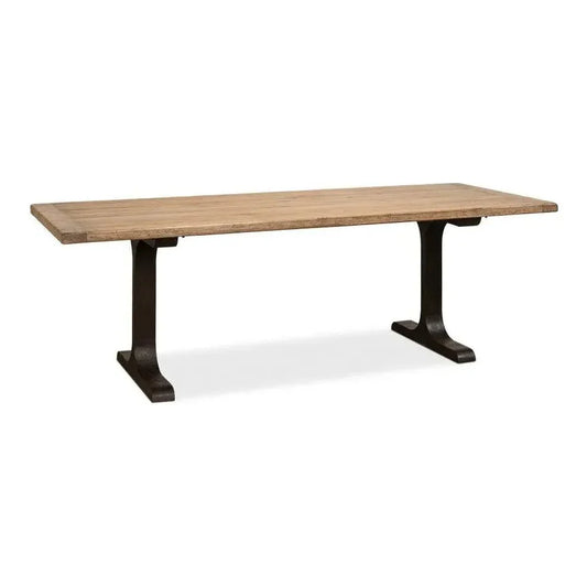 Decan Dining Table With Iron Base-Dining Tables-Sarreid-LOOMLAN