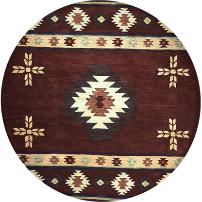 Deck Burgundy Round Area Rugs For Dining Room - LOOMLAN - LOOMLAN - Area Rugs
