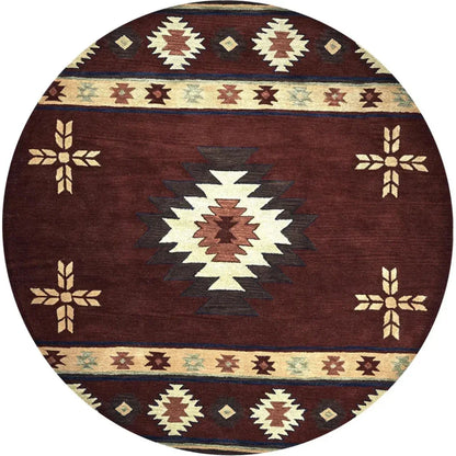 Deck Burgundy Round Area Rugs For Dining Room - LOOMLAN - LOOMLAN - Area Rugs