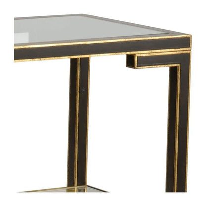 Decker Gold Trim Black Metal framed Console Table - LOOMLAN - Chelsea House - Console Tables
