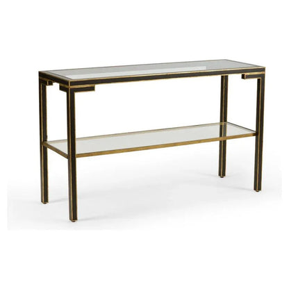 Decker Gold Trim Black Metal framed Console Table - LOOMLAN - Chelsea House - Console Tables
