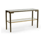 Decker Gold Trim Black Metal framed Console Table - LOOMLAN - Chelsea House - Console Tables