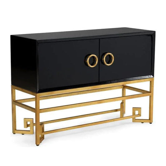 Decker Metal Based Black Cabinet - LOOMLAN - Chelsea House - Accent Cabinets