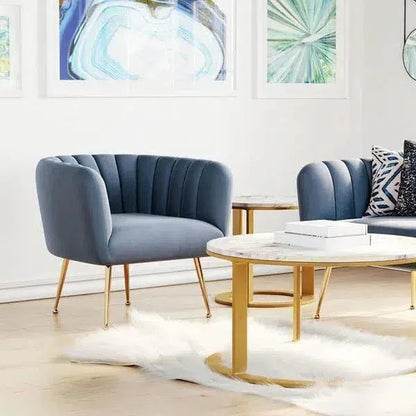 Deco Accent Chair Gray & Gold - LOOMLAN - Zuo Modern - Accent Chairs