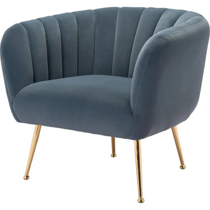 Deco Accent Chair Gray & Gold - LOOMLAN - Zuo Modern - Accent Chairs