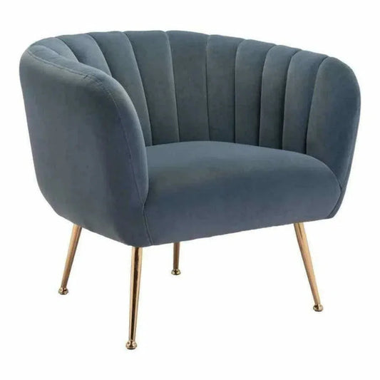 Deco Accent Chair Gray & Gold - LOOMLAN - Zuo Modern - Accent Chairs