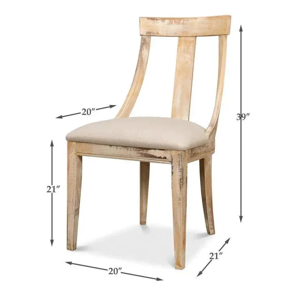 Deco Linen Armless Dining Chair 2PC - LOOMLAN - Sarreid - Dining Chairs