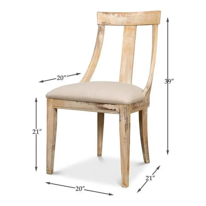 Deco Linen Armless Dining Chair 2PC - LOOMLAN - Sarreid - Dining Chairs