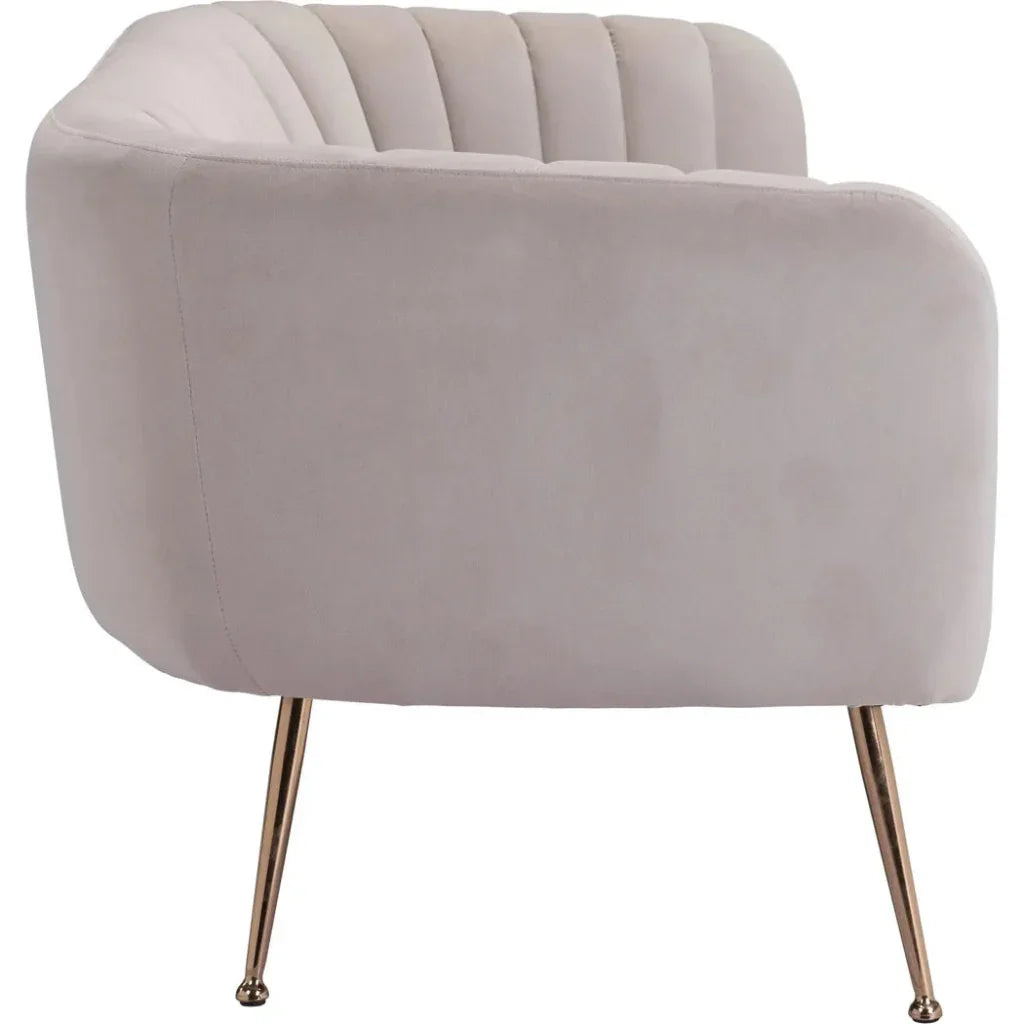 Deco Sofa Beige & Gold - LOOMLAN - Zuo Modern - Sofas & Loveseats