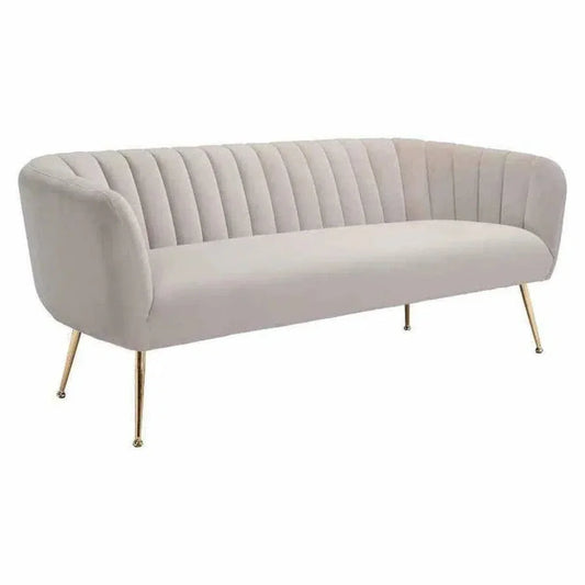 Deco Sofa Beige & Gold - LOOMLAN - Zuo Modern - Sofas & Loveseats