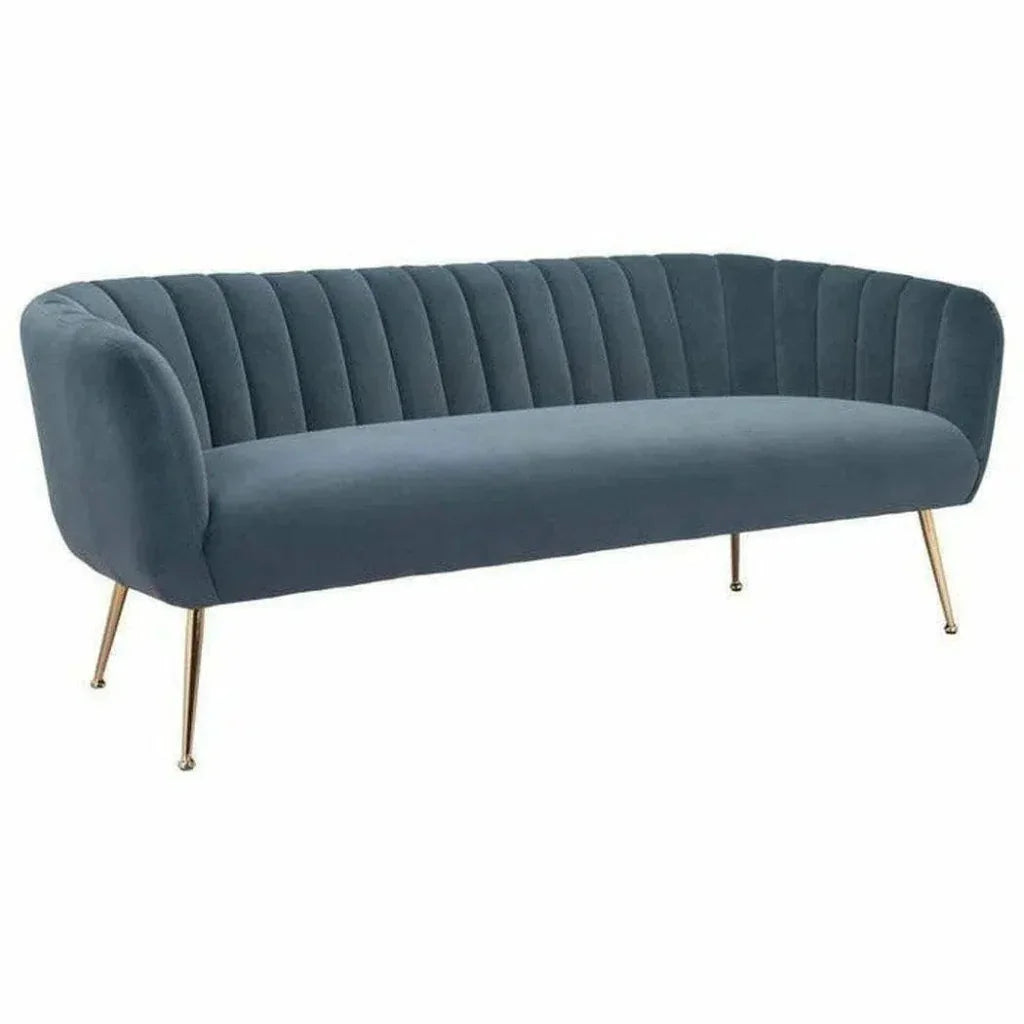 Deco Sofa Gray & Gold - LOOMLAN - Zuo Modern - Sofas & Loveseats