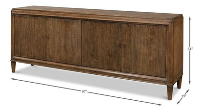 Deco Wall Wooden Brown Sideboard - LOOMLAN - Sarreid - Sideboards
