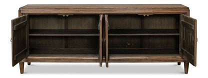 Deco Wall Wooden Brown Sideboard - LOOMLAN - Sarreid - Sideboards