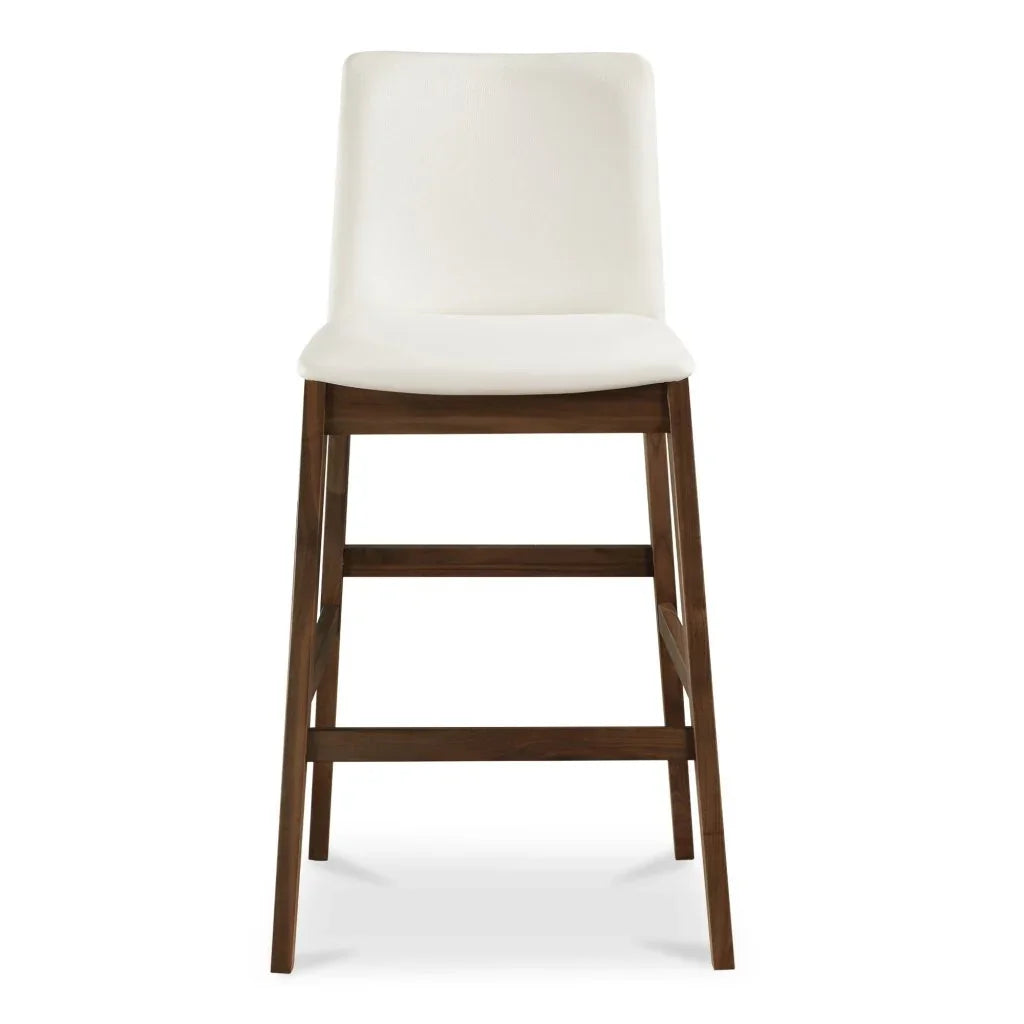 Deco White PVC Vegan Leather Barstool - LOOMLAN - Moe's Home - Bar Stools