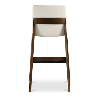Deco White PVC Vegan Leather Barstool - LOOMLAN - Moe's Home - Bar Stools
