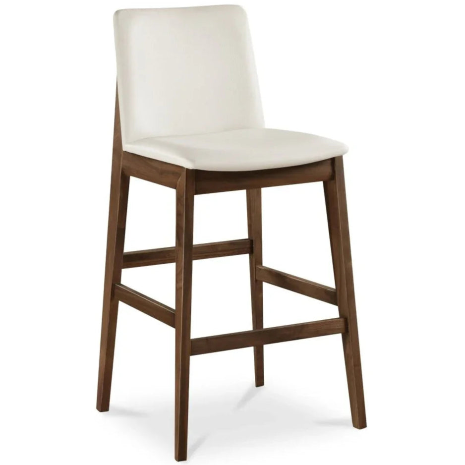 Deco White PVC Vegan Leather Barstool - LOOMLAN - Moe's Home - Bar Stools