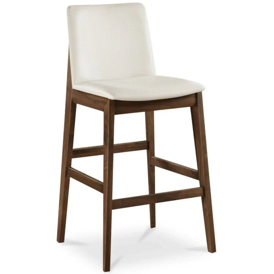 Deco White PVC Vegan Leather Barstool - LOOMLAN - Moe's Home - Bar Stools