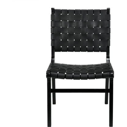 Dede Dining Chair, Leather, Black - LOOMLAN - Noir - Dining Chairs